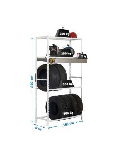 Estantería SIMONGARAGE box plus 4/400 blanco