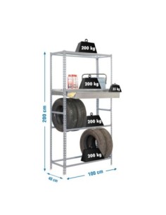 Estantería SIMONGARAGE box plus 4/400 gris