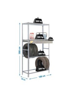 Estantería SIMONGARAGE box plus 4/400 gris