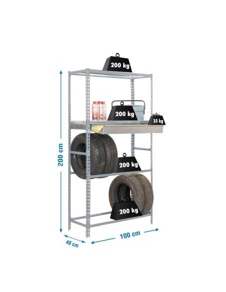 Estantería SIMONGARAGE box plus 4/400 gris