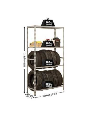 Estantería SIMONGARAGE megaplus 4/400 gris