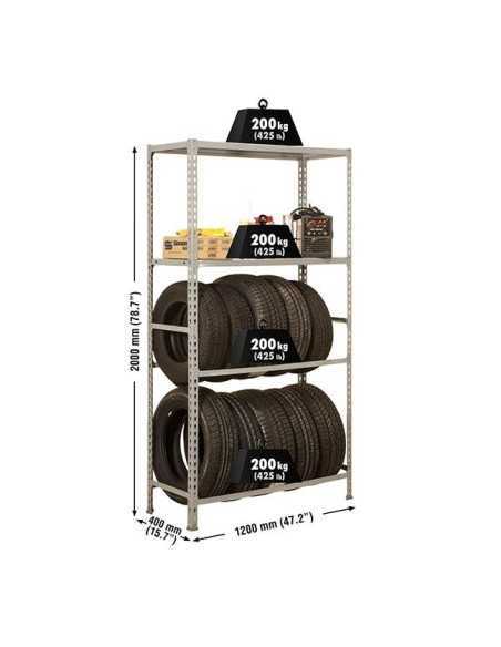 Estantería SIMONGARAGE megaplus 4/400 gris