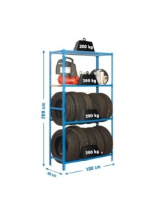 Estantería SIMONGARAGE plus 4/400 azul/galva