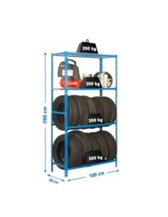 Estantería SIMONGARAGE plus 4/400 azul/galva