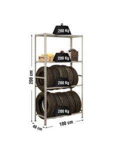 Estantería SIMONGARAGE plus 4/400 gris