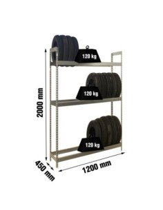 Estantería SIMONRACK Autoforte 1204-3 galvanizado | Estantería para neumáticos SimonRack sin tornillos