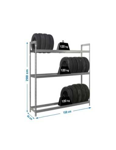 Estantería SIMONRACK Autoforte 1504-3 galvanizado | Estantería para neumáticos SimonRack sin tornillos