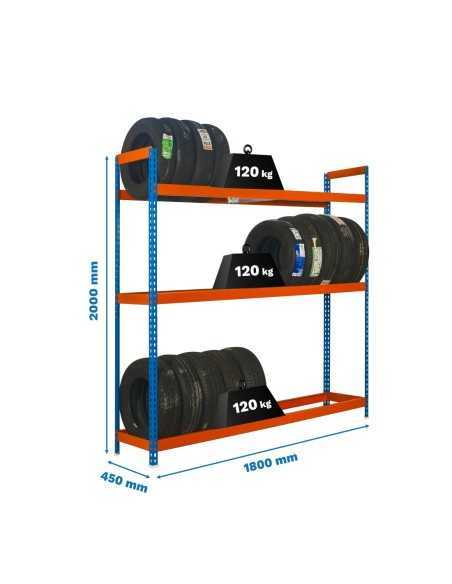 Estantería SIMONRACK Autoforte 1804-3 azul/naranja | Estantería para neumáticos SimonRack sin tornillos