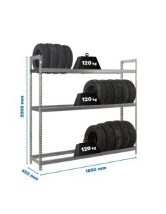 Estantería SIMONRACK Autoforte 1804-3 galvanizado | Estantería para neumáticos SimonRack sin tornillos
