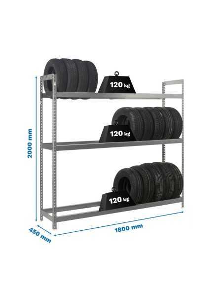 Estantería SIMONRACK Autoforte 1804-3 galvanizado | Estantería para neumáticos SimonRack sin tornillos