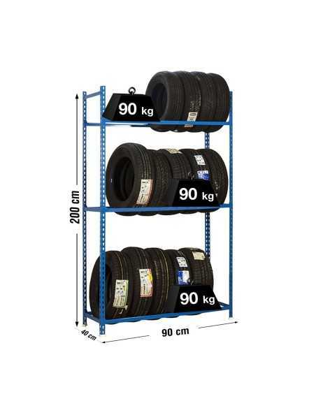 Estantería SIMONRACK Autoclick ruedas 3/400 azul | Estantería para neumáticos SimonRack sin tornillos