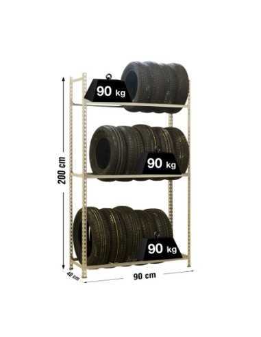 Estantería SIMONRACK Autoclick ruedas 3/400 galvanizado | Estantería para neumáticos SimonRack sin tornillos