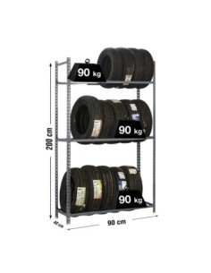 Estantería SIMONRACK Autoclick ruedas 3/400 gris | Estantería para neumáticos SimonRack sin tornillos