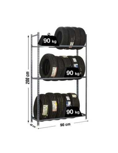 Estantería SIMONRACK Autoclick ruedas 3/400 gris | Estantería para neumáticos SimonRack sin tornillos