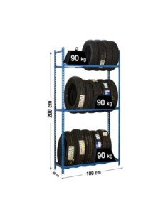 Estantería SIMONRACK Autoclick ruedas plus 3/400 azul | Estantería para neumáticos SimonRack sin tornillos