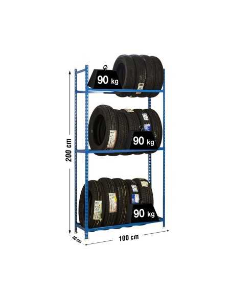 Estantería SIMONRACK Autoclick ruedas plus 3/400 azul | Estantería para neumáticos SimonRack sin tornillos