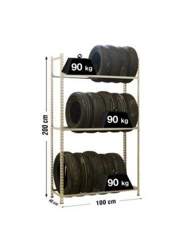 Estantería SIMONRACK Autoclick ruedas plus 3/400 galvanizado | Estantería para neumáticos SimonRack sin tornillos