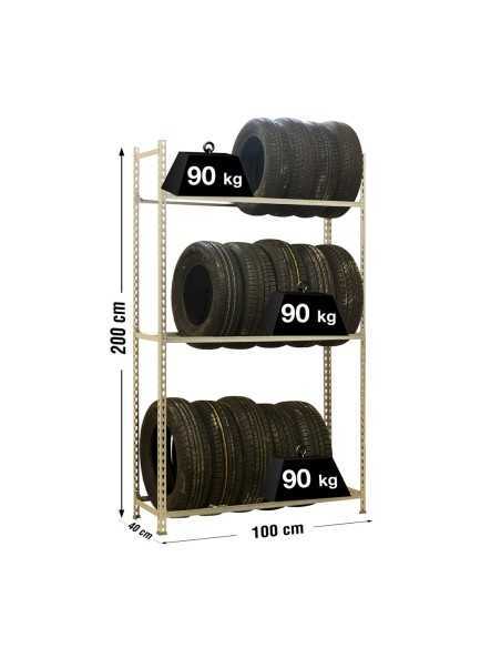 Estantería SIMONRACK Autoclick ruedas plus 3/400 galvanizado | Estantería para neumáticos SimonRack sin tornillos