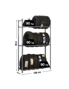 Estantería SIMONRACK Autoclick ruedas plus 3/400 gris | Estantería para neumáticos SimonRack sin tornillos