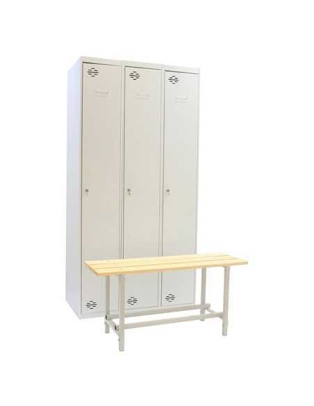 Armario Taquilla Simonlocker diy sin 3/3 400 (ini+2addi+bench) gris