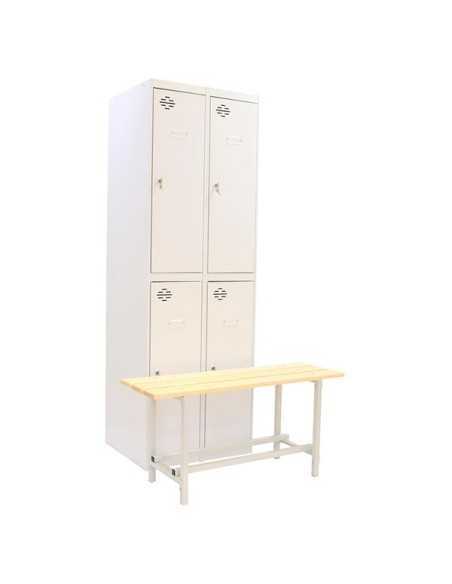 Armario Taquilla Simonlocker diy tan 2/4 400 (ini+addi+bench) gris
