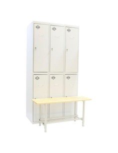 Armario Taquilla Simonlocker diy tan 3/6 400 (ini+2addi+bench) gris