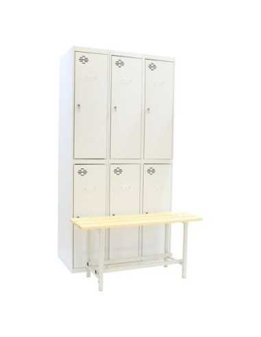 Armario Taquilla Simonlocker diy tan 3/6 400 (ini+2addi+bench) gris