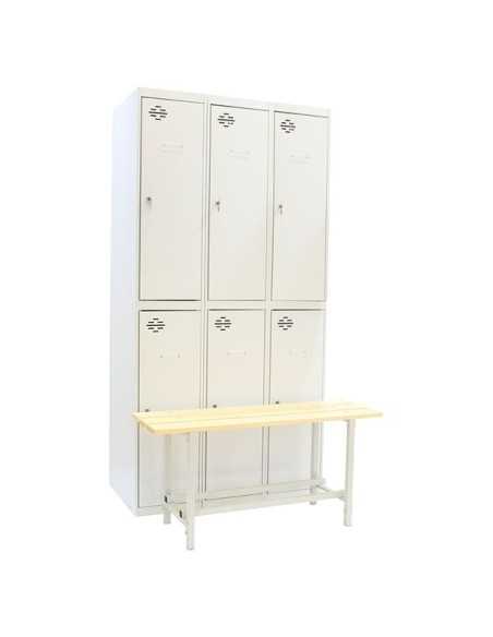 Armario Taquilla Simonlocker diy tan 3/6 400 (ini+2addi+bench) gris