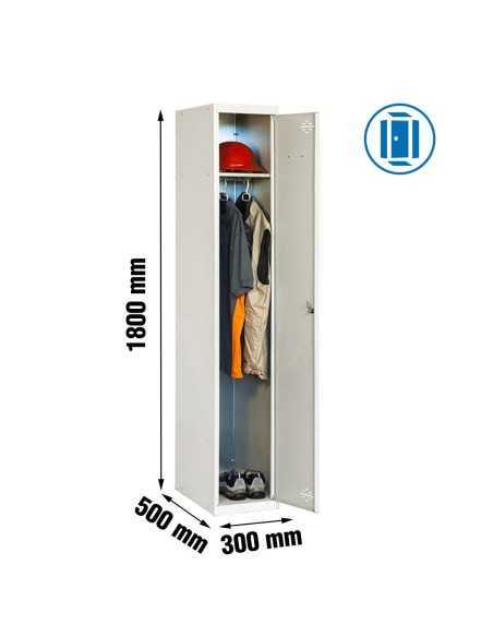 Armario Metálico SIMONRACK Simonlocker Profesional dism.single 1/1 300 ini gris | Taquilla metálica SimonLocker para vestuarios 