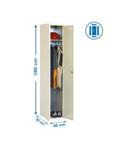 Armario Metálico SIMONRACK Simonlocker Profesional dism.single 1/1 400 ini gris | Taquilla metálica SimonLocker para vestuarios 