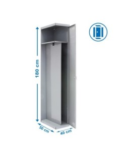 Armario Taquilla Simonlocker Profesional dism.single-div 1/1 400 addi gris | Taquilla metálica SimonLocker para vestuarios y ofi