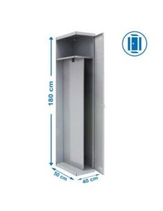 Armario Taquilla Simonlocker Profesional dism.single-div 1/1 400 addi gris | Taquilla metálica SimonLocker para vestuarios y ofi