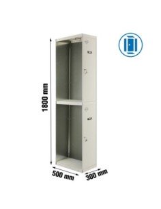 Armario Metálico SIMONRACK Simonlocker Profesional dism.tandem 1/2 300 addi gris | Taquilla metálica SimonLocker para vestuarios
