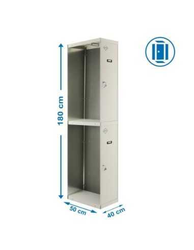 Armario Metálico SIMONRACK Simonlocker Profesional dism.tandem 1/2 400 addi gris | Taquilla metálica SimonLocker para vestuarios