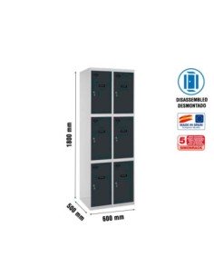 Taquilla Consigna SIMONRACK Simonlocker desm. 3 puertas 2/6 300 (600) gr/an | Taquilla metálica SimonLocker para vestuarios y of