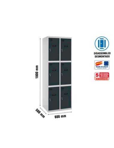 Taquilla Consigna SIMONRACK Simonlocker desm. 3 puertas 2/6 300 (600) gr/an | Taquilla metálica SimonLocker para vestuarios y of