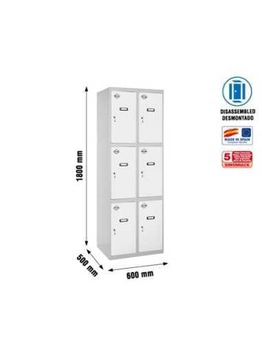 Taquilla Consigna SIMONRACK Simonlocker desm. 3 puertas 2/6 300 (600) gr/bl | Taquilla metálica SimonLocker para vestuarios y of