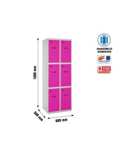 Taquilla Consigna SIMONRACK Simonlocker desm. 3 puertas 2/6 300 (600) gr/rs | Taquilla metálica SimonLocker para vestuarios y of
