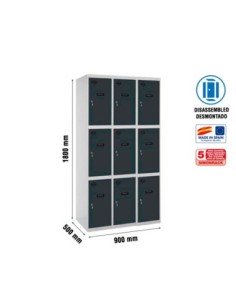 Taquilla Consigna SIMONRACK Simonlocker desm. 3 puertas 3/9 300 (900) gr/an | Taquilla metálica SimonLocker para vestuarios y of