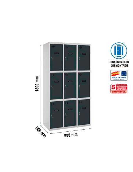 Taquilla Consigna SIMONRACK Simonlocker desm. 3 puertas 3/9 300 (900) gr/an | Taquilla metálica SimonLocker para vestuarios y of