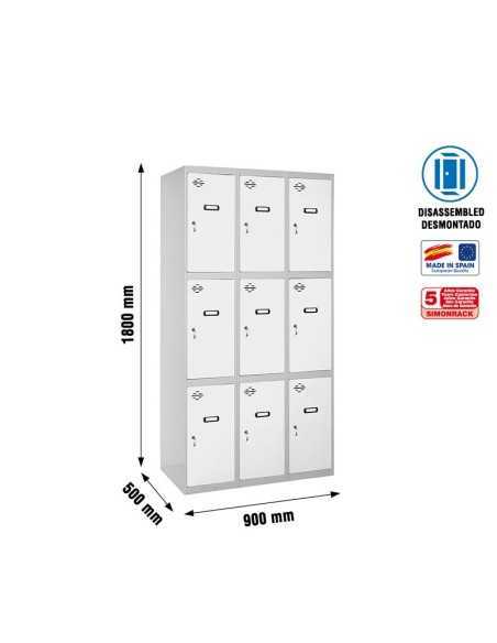Taquilla Consigna SIMONRACK Simonlocker desm. 3 puertas 3/9 300 (900) gr/bl | Taquilla metálica SimonLocker para vestuarios y of