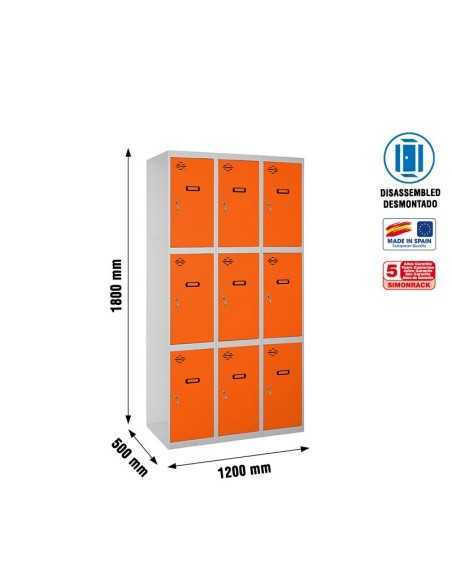 Armario Taquilla SIMON LOCKER desm. 3 puertas 3/9 400 (1200) gr/na | Taquilla metálica SimonLocker para vestuarios y oficinas