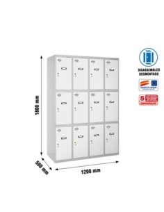Taquilla Consigna SIMONRACK Simonlocker desm. 3 puertas 4/12 300 (1200) gr/b | Taquilla metálica SimonLocker para vestuarios y o