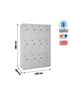 Armario Taquilla Simonlocker desm. 3 puertas 4/12 300 (1200) gri