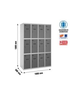 Armario Taquilla SIMON LOCKER desm. 3 puertas 4/12 400 (1600) gr/an 2