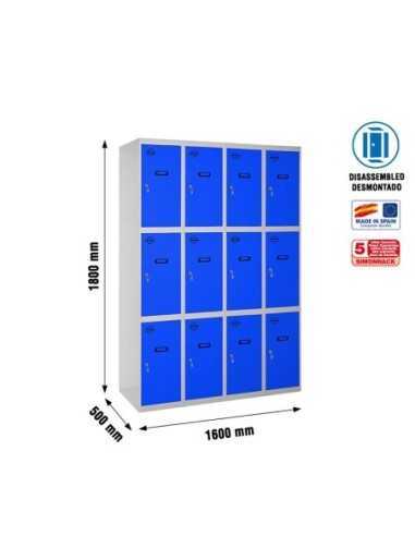 Armario Taquilla SIMON LOCKER desm. 3 puertas 4/12 400 (1600) gr/az | Taquilla metálica SimonLocker para vestuarios y oficinas
