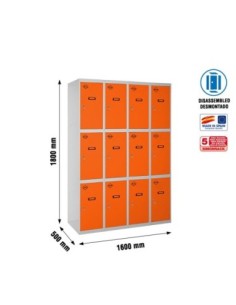 Armario Taquilla SIMON LOCKER desm. 3 puertas 4/12 400 (1600) gr/na | Taquilla metálica SimonLocker para vestuarios y oficinas 2