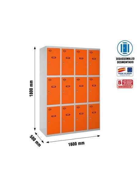 Armario Taquilla SIMON LOCKER desm. 3 puertas 4/12 400 (1600) gr/na | Taquilla metálica SimonLocker para vestuarios y oficinas