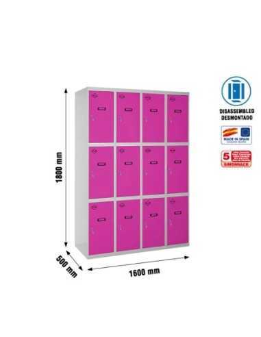 Armario Taquilla SIMON LOCKER desm. 3 puertas 4/12 400 (1600) gr/rs | Taquilla metálica SimonLocker para vestuarios y oficinas