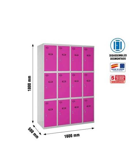 Armario Taquilla SIMON LOCKER desm. 3 puertas 4/12 400 (1600) gr/rs | Taquilla metálica SimonLocker para vestuarios y oficinas
